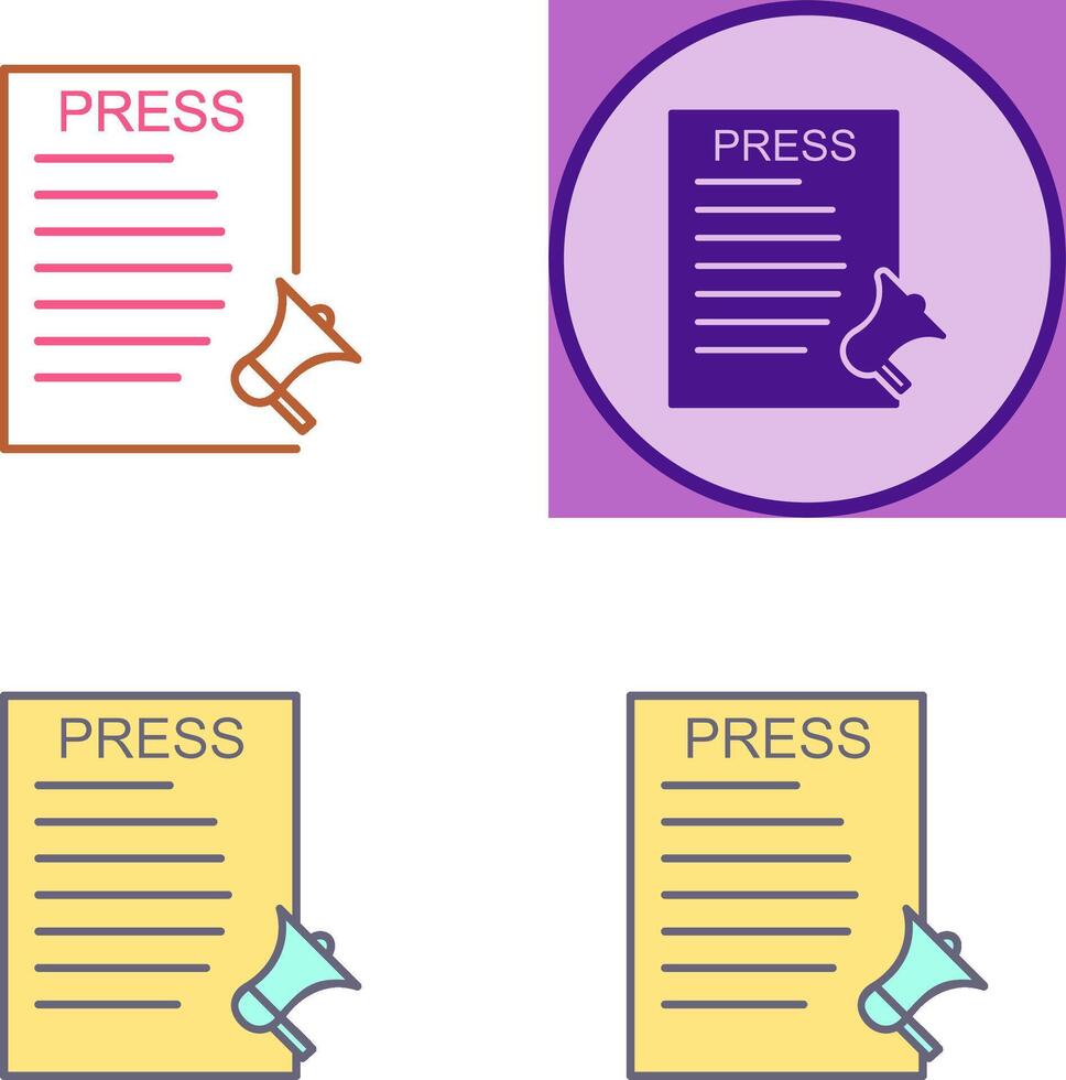 Unique Press Releases Icon Design vector