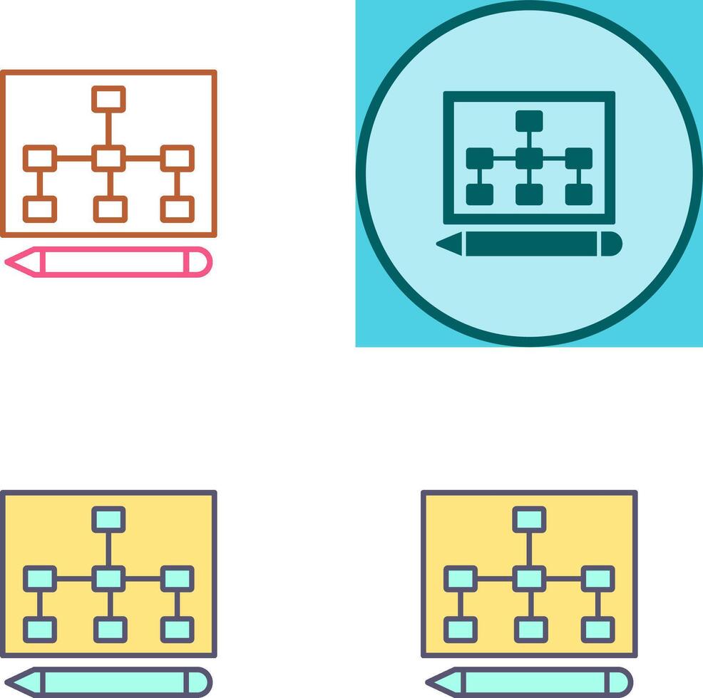 Draw Hierarchy Icon Design vector