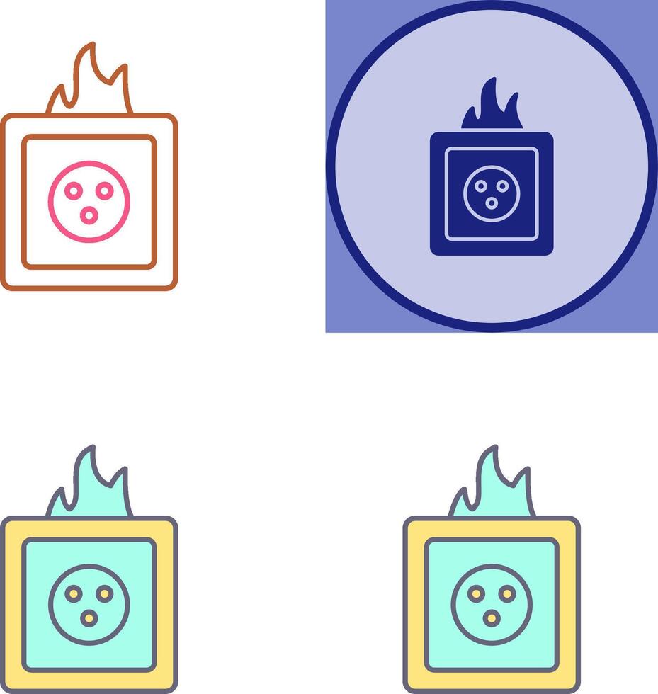 Unique Fire in Socket Icon Design vector