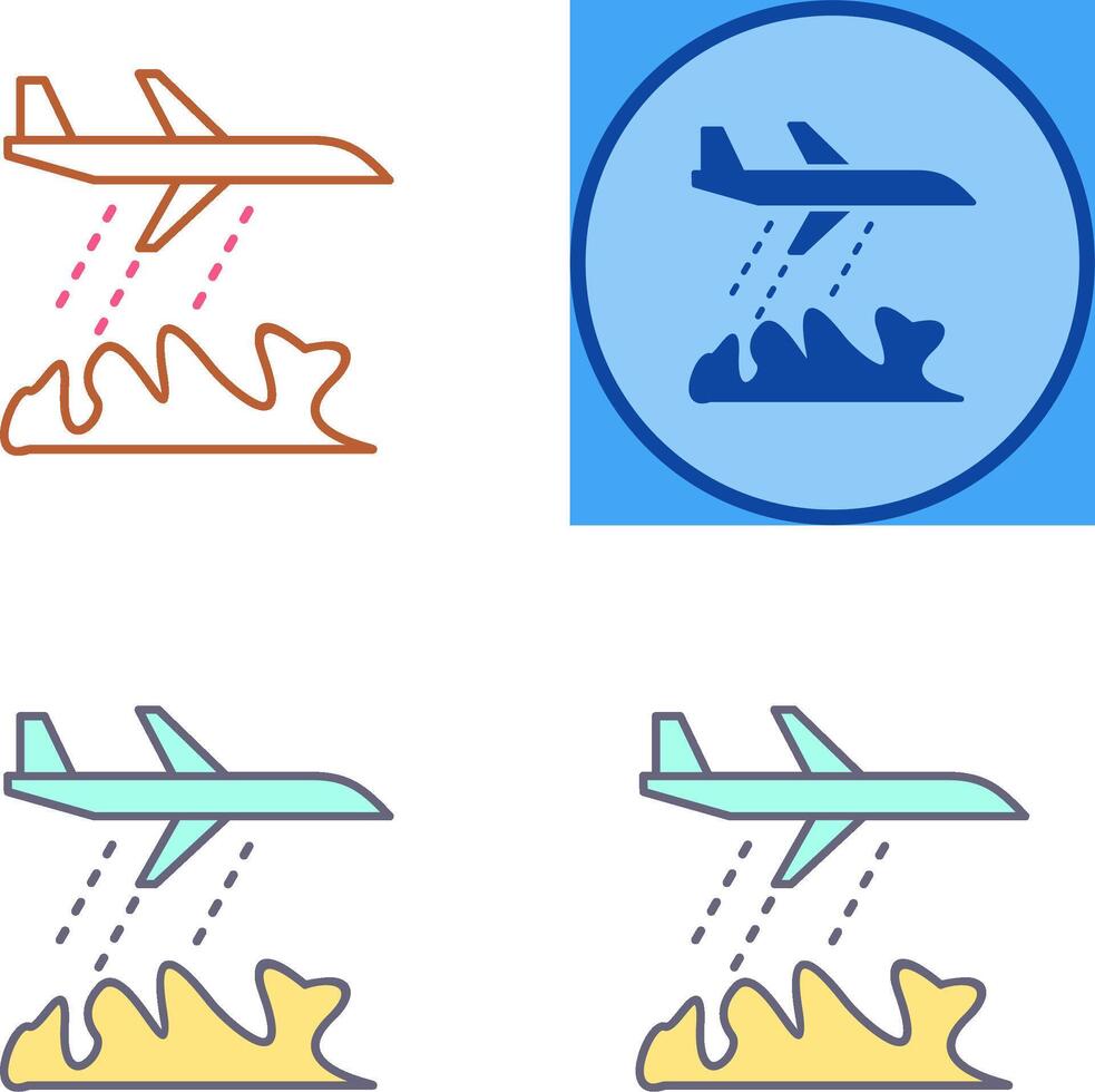 Unique Firefighter Plane Icon Design vector