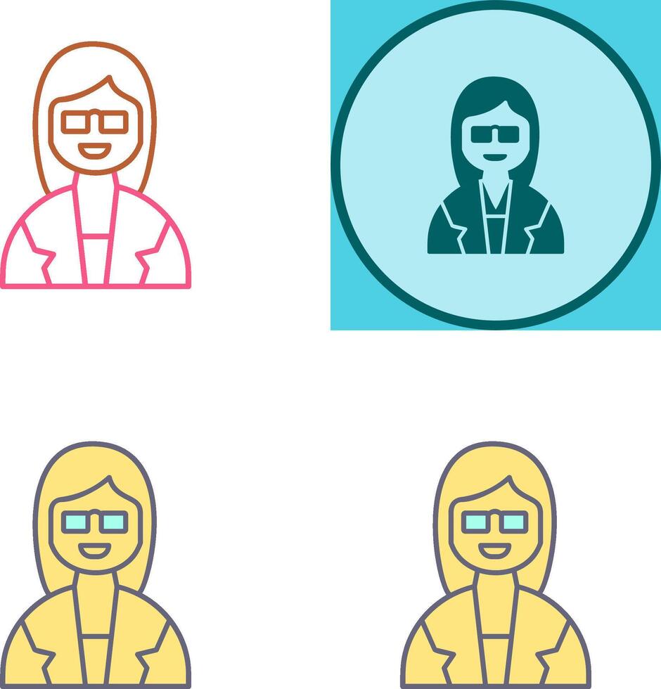 Unique Female Professor Icon Design vector
