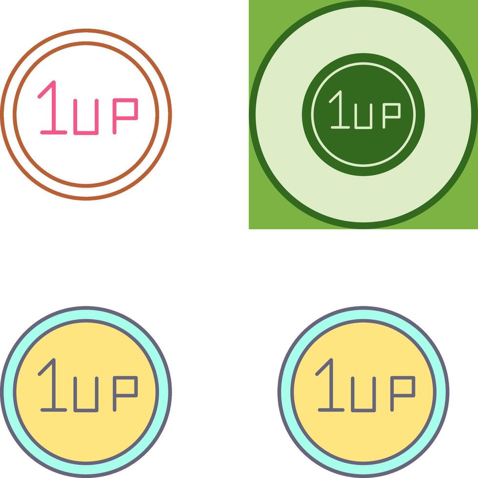 Unique 1UP Icon Design vector