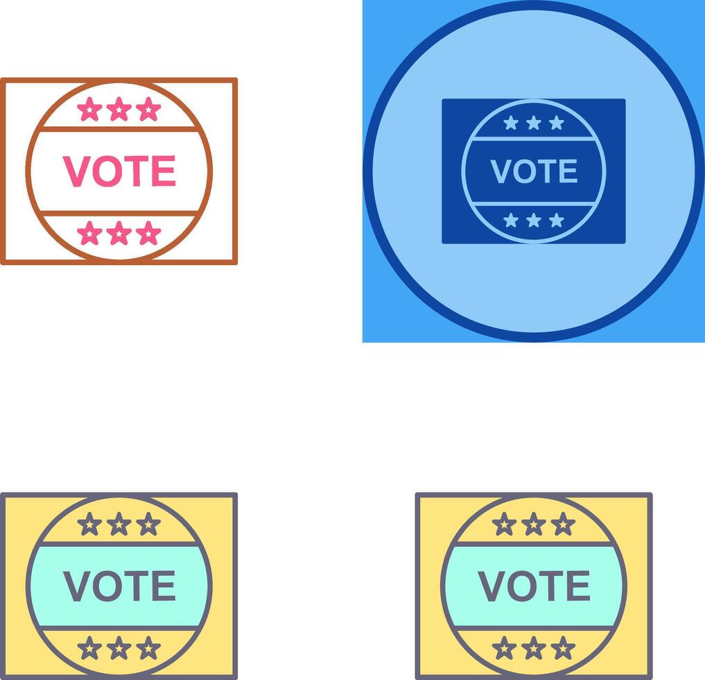 Vote Sticker Icon Design vector