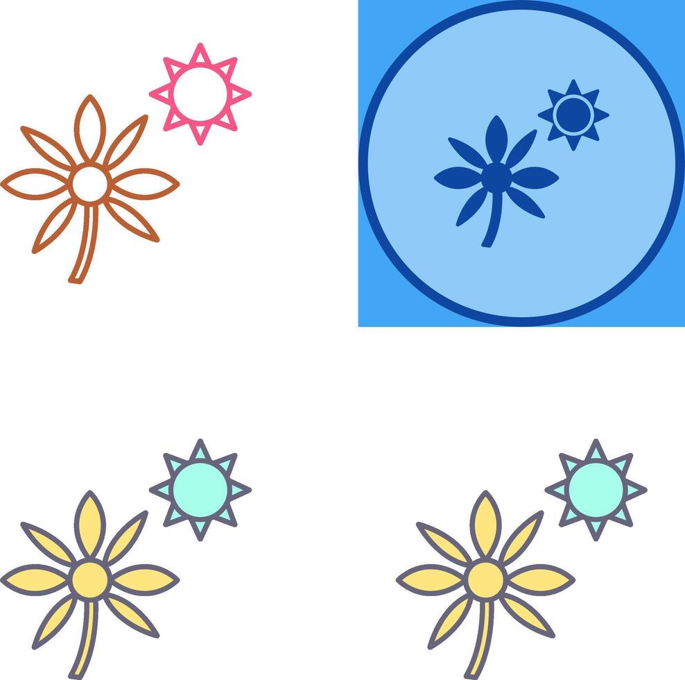Flower in sunlight Icon Design vector