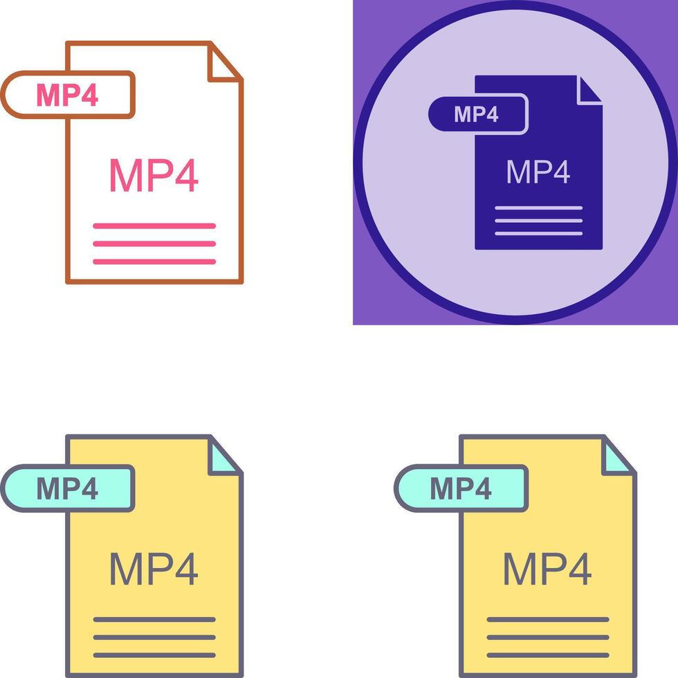 MP4 Icon Design vector