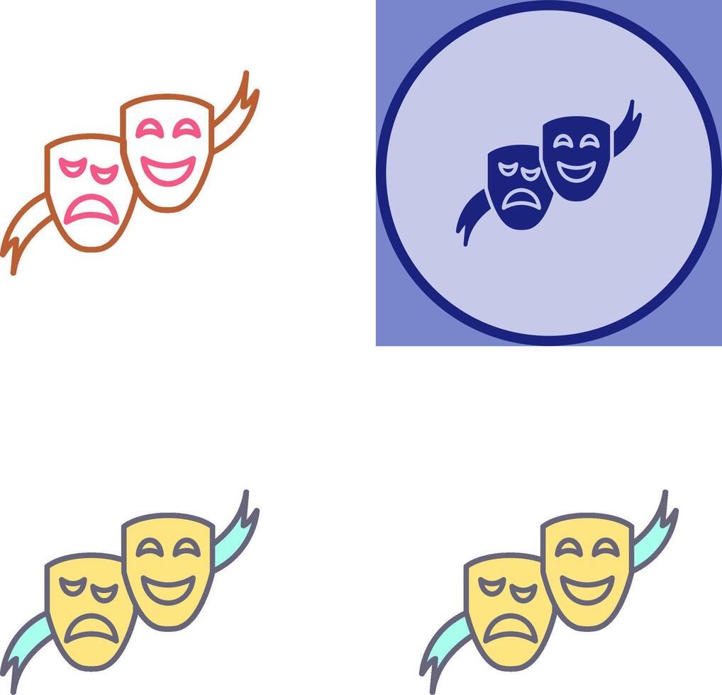 Theater Masks Icon Design vector