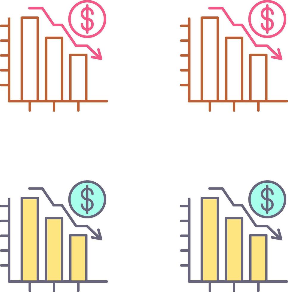 Chart Down Icon Design vector
