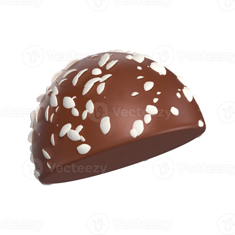 White Crumble Chocolate 3D Icon Chocolate with Transparent Background png