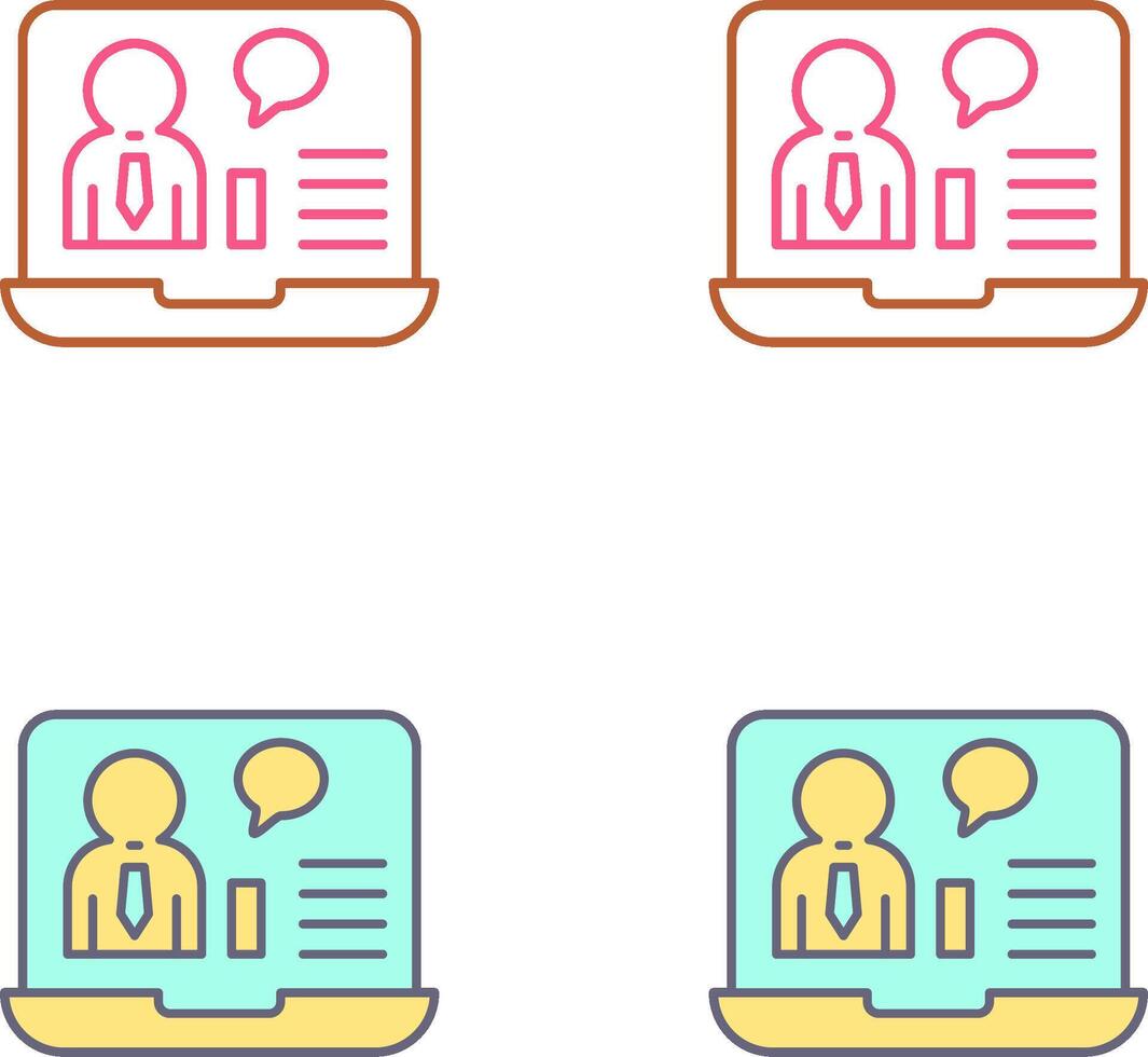 Online Job Interview Icon Design vector