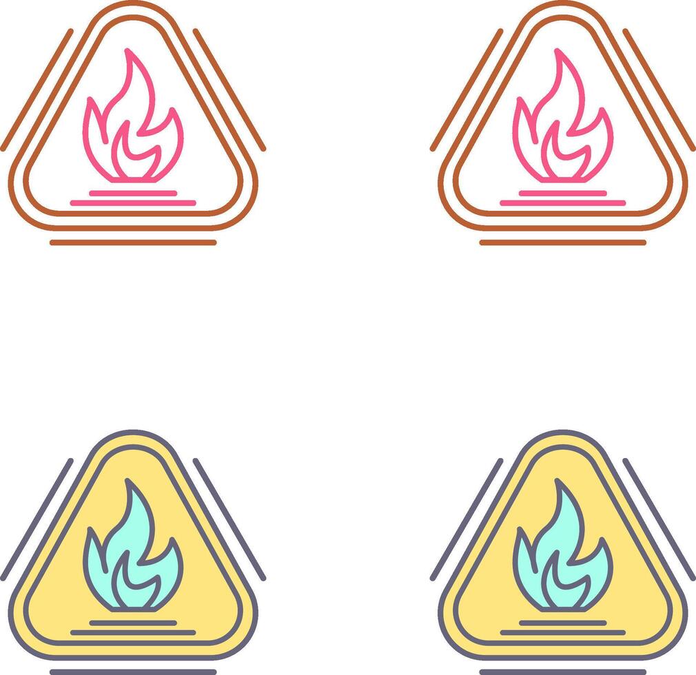 Caution Fire Icon Design vector