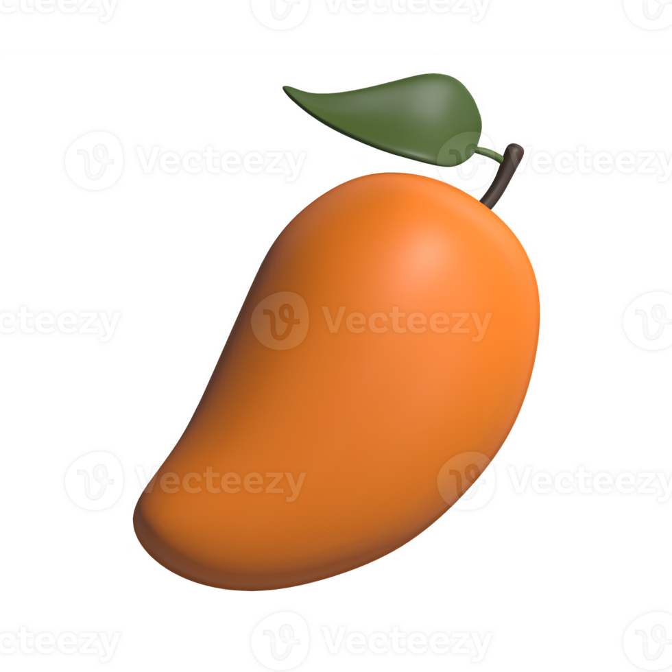 Mango 3D icon render transparent background png