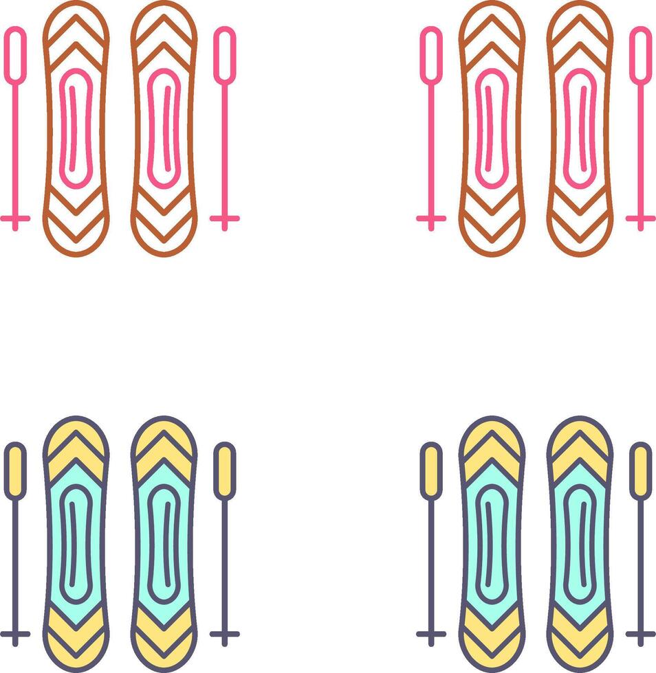 Ski Sticks Icon Design vector