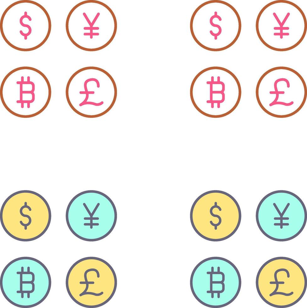 Currency Symbols Icon Design vector