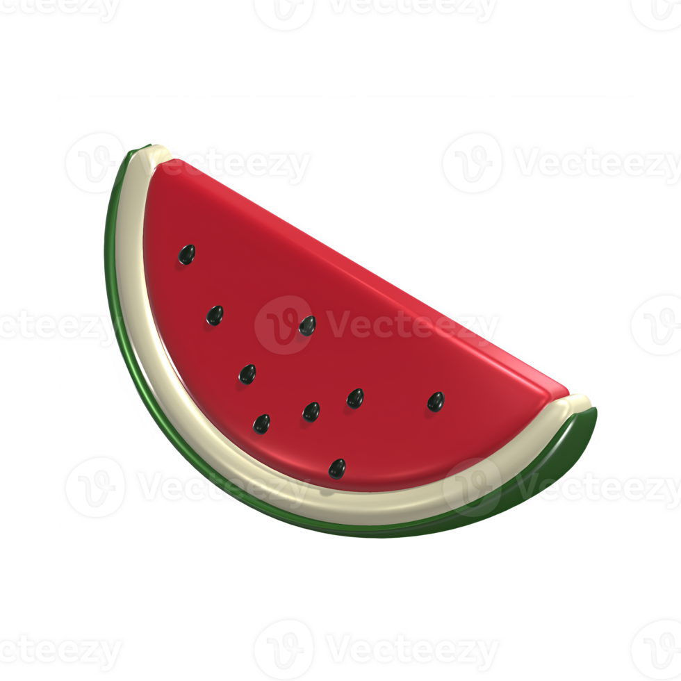 Watermelon 3D icon render transparent background png