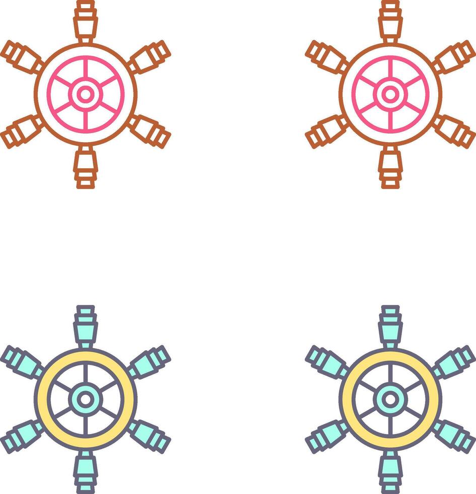Ship Wheel Icon Design vector