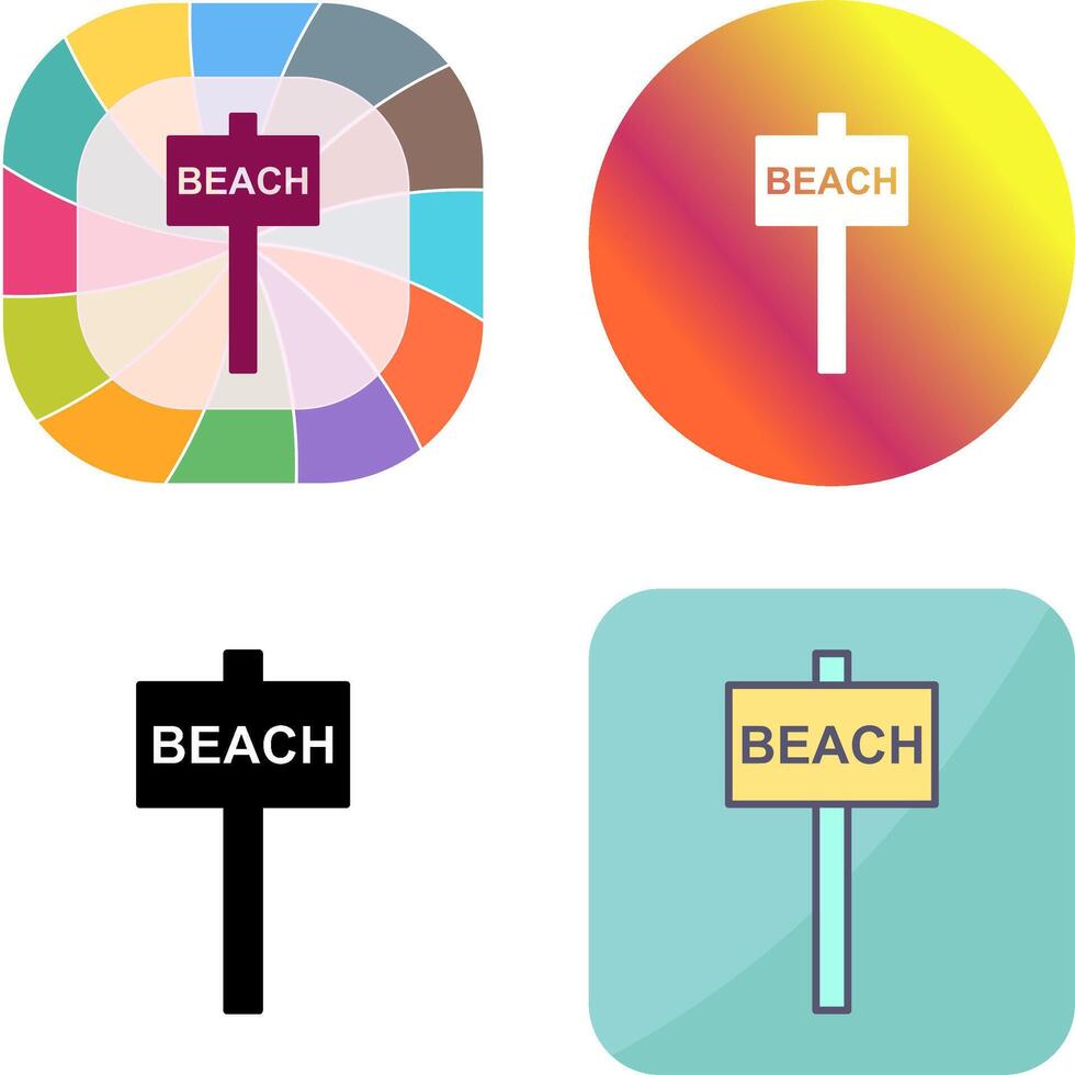 Beach Sign Icon Design vector