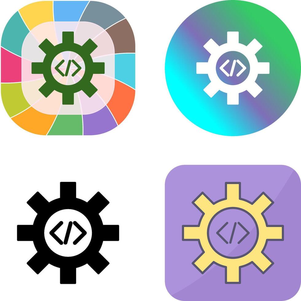 Unique Code Optimization Icon Design vector