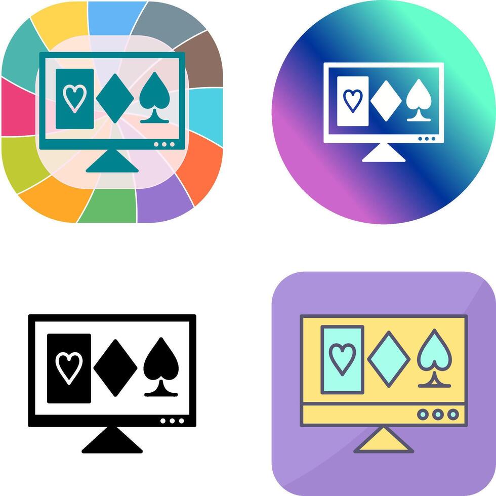 Online Gambling Icon Design vector