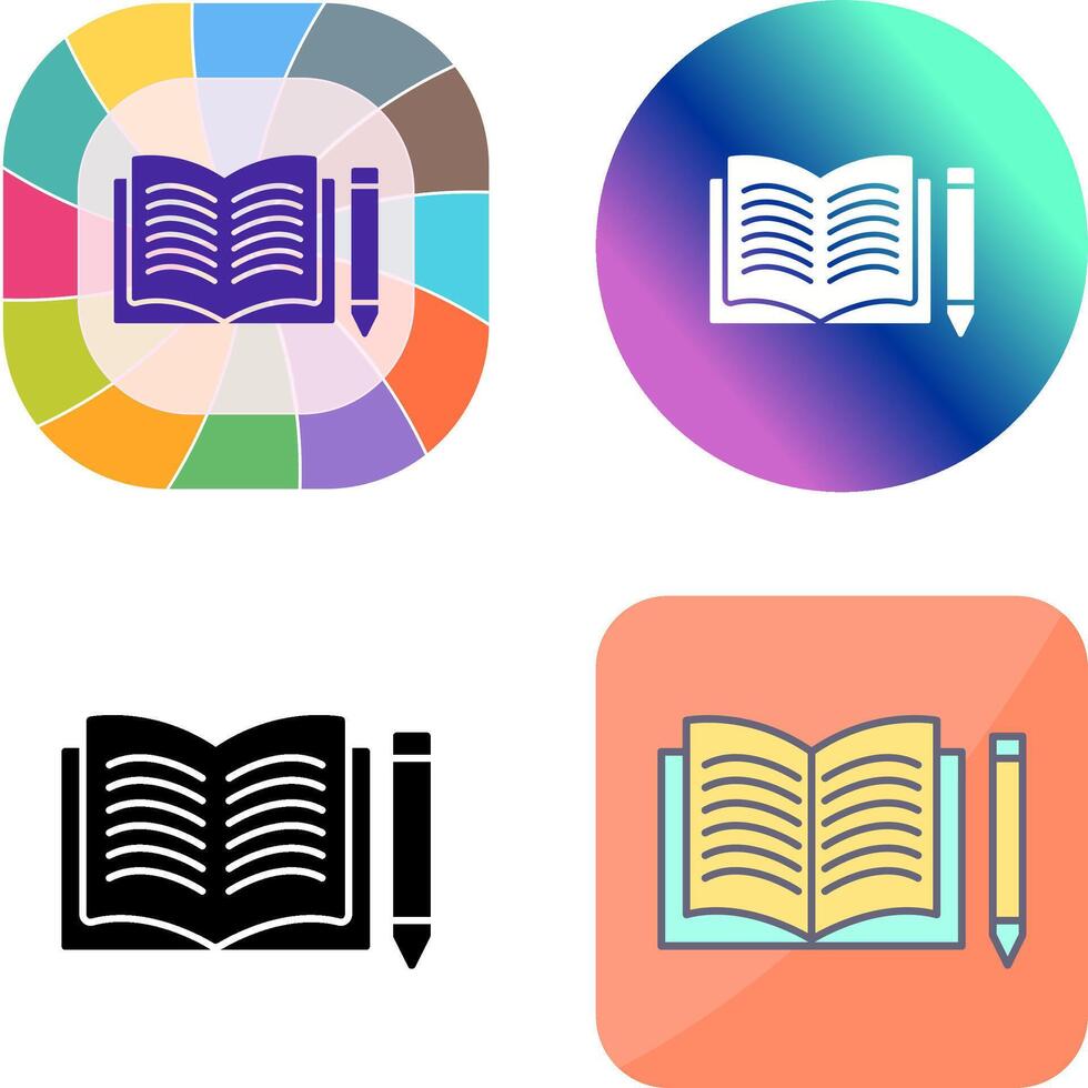 Unique Pencil and Book Icon Design vector