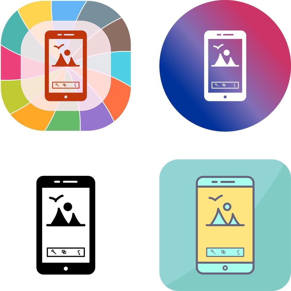 Unique Edit Picture Icon Design vector