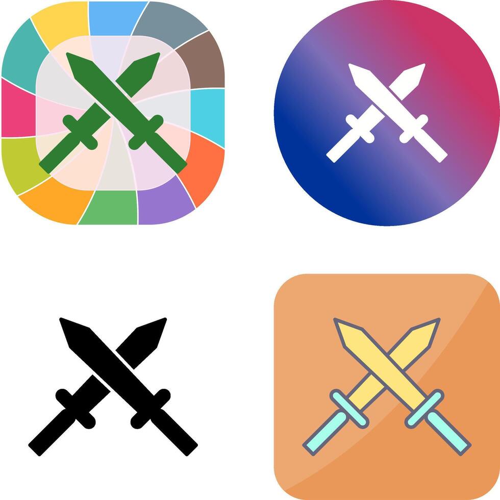 Unique Two Swords Icon Design vector