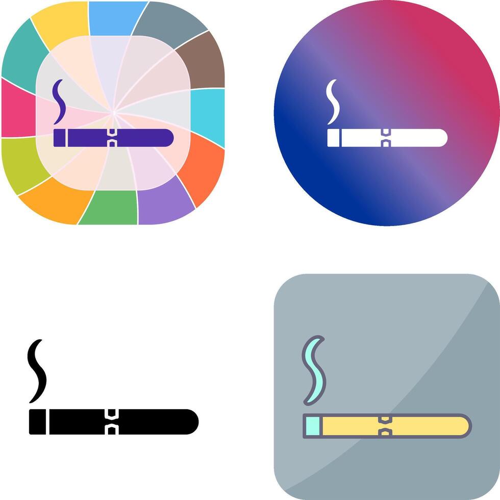 Unique Lit Cigar Icon Design vector