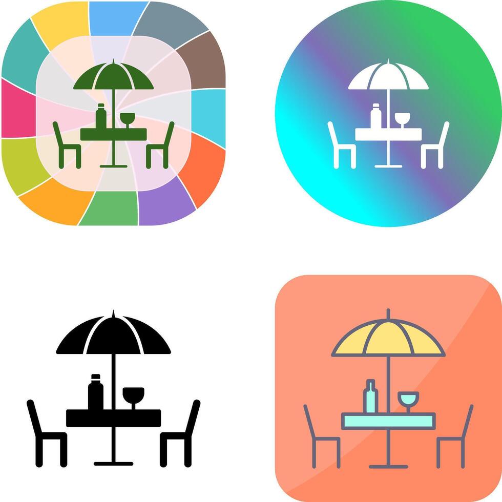 Unique Cafe Table Icon Design vector