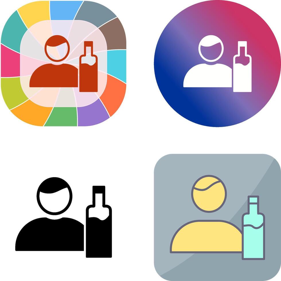 Unique Man And Drink Icon Design vector