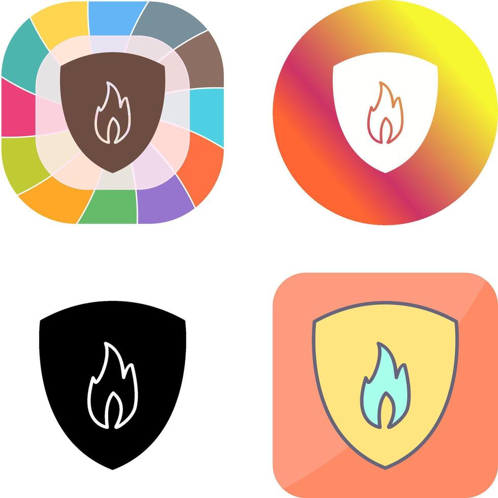 Unique Fire Shield Icon Design vector