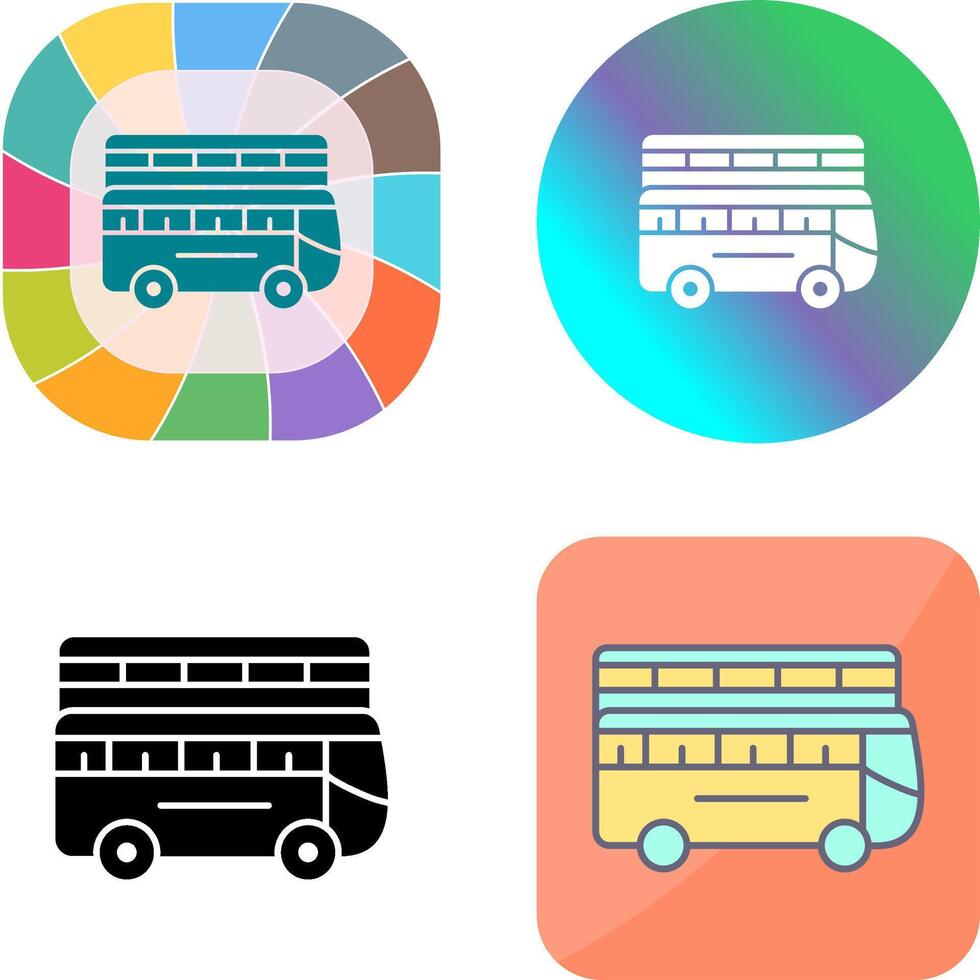 Double Bus Icon Design vector