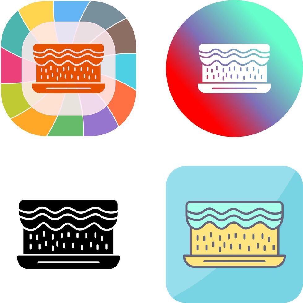 Unique Cream Cake Icon Design vector