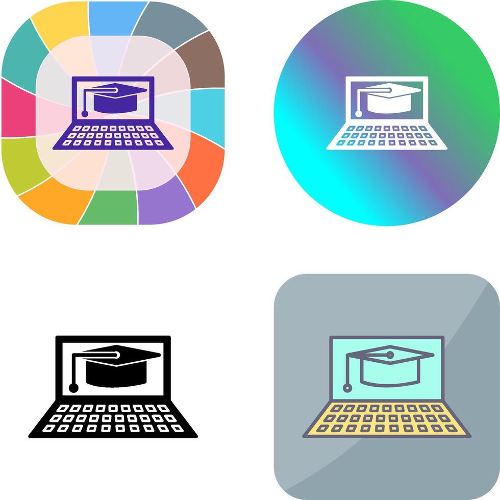 Unique Online Graduation Icon Design vector