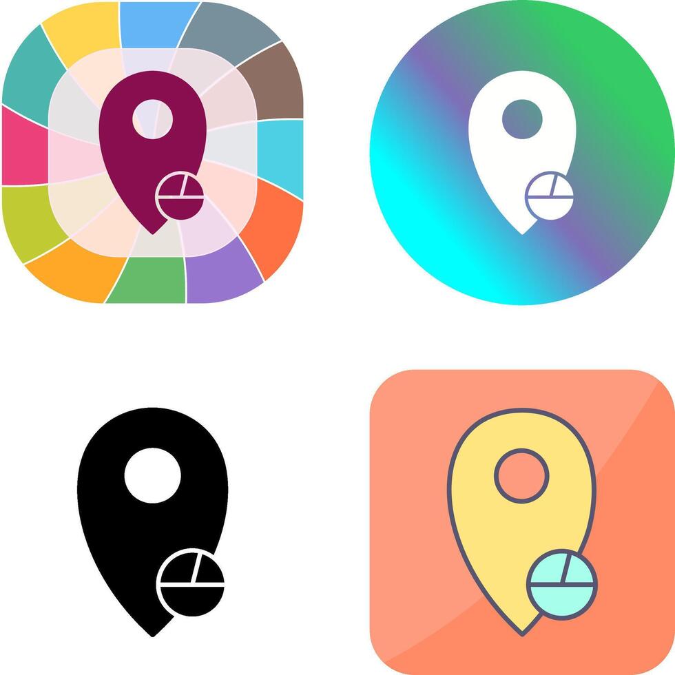 Location Statistics Icon Design vector
