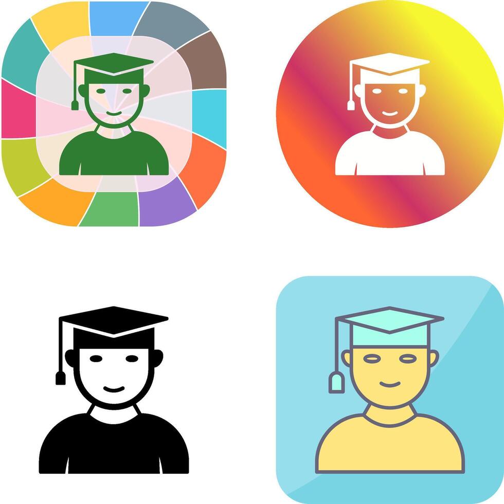 Unique Male Graduate Icon Design vector