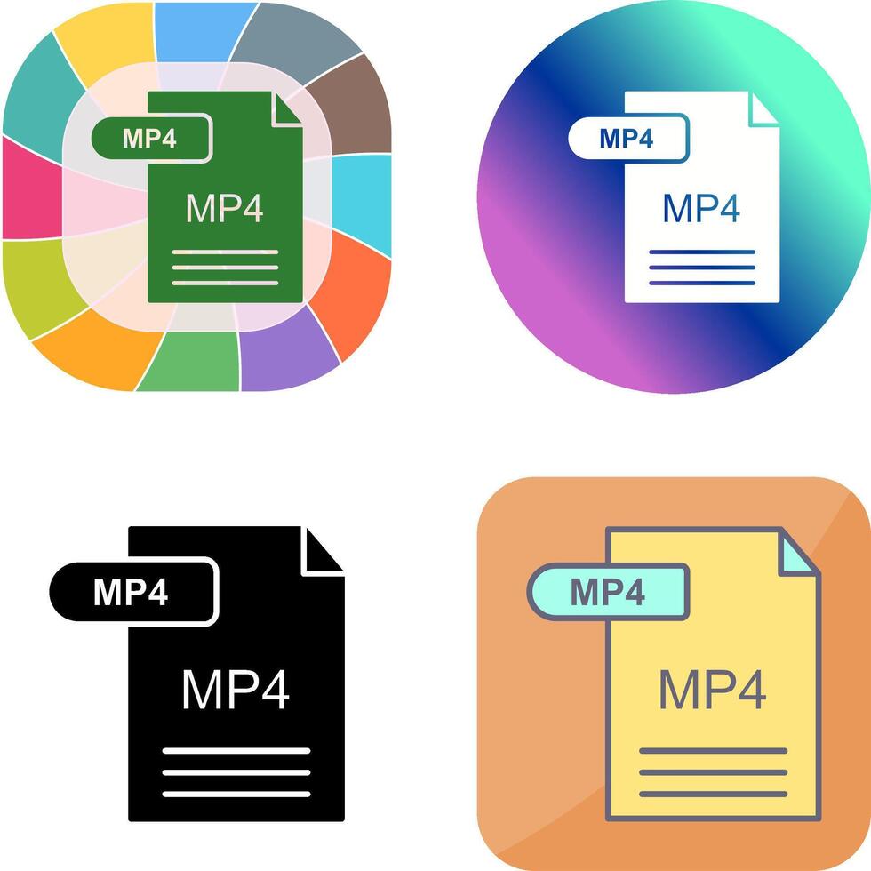 MP4 Icon Design vector