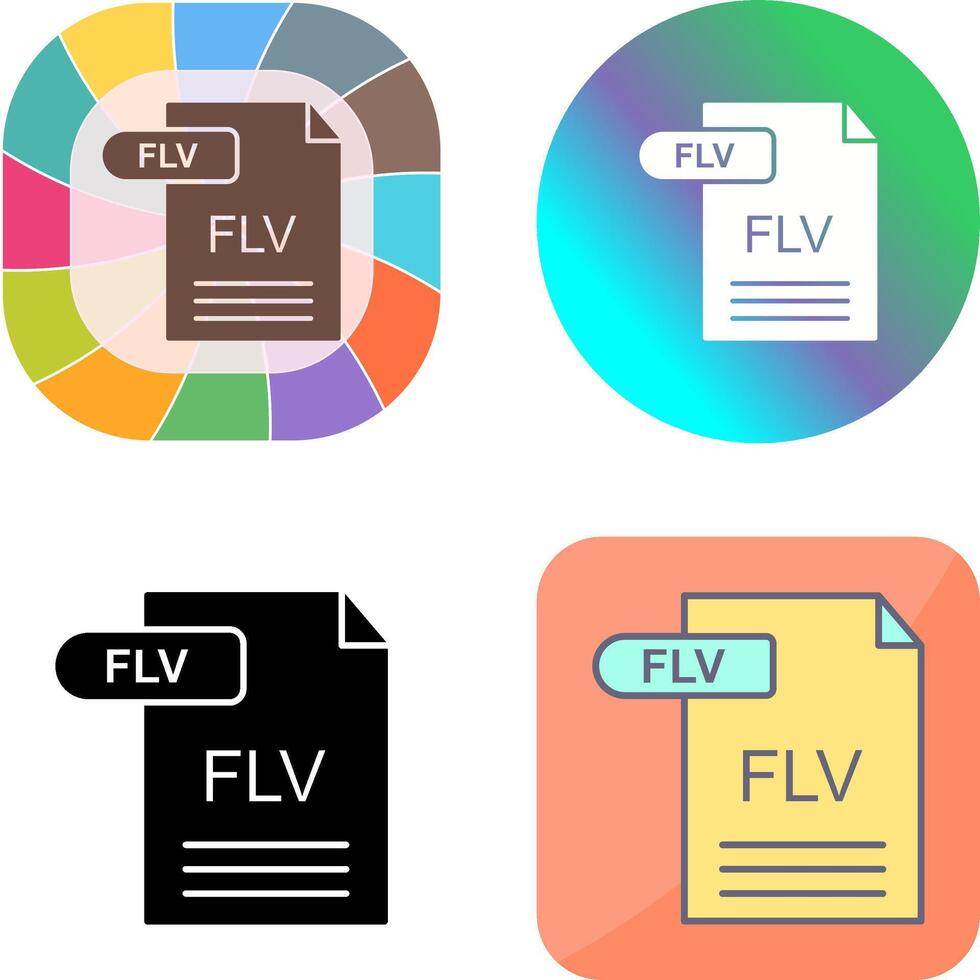 FLV Icon Design vector