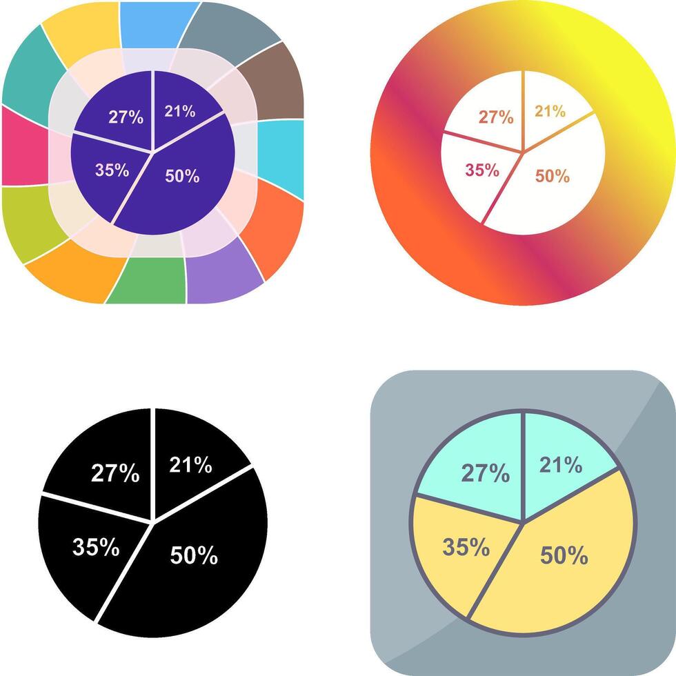 Pie Chart Icon Design vector
