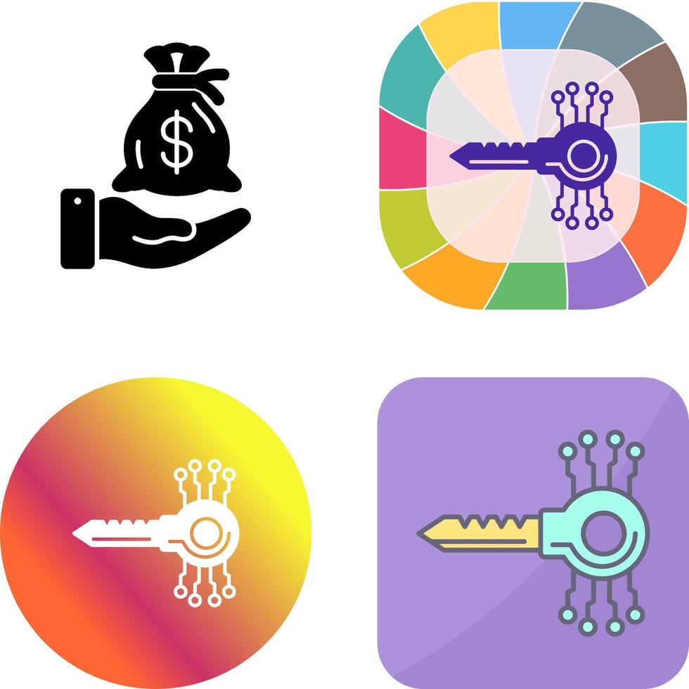 Key Code Icon Design vector
