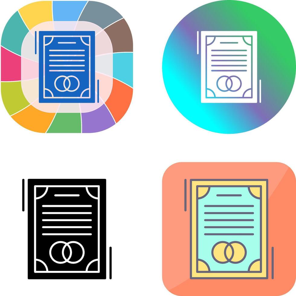 Wedding Contract Icon Design vector