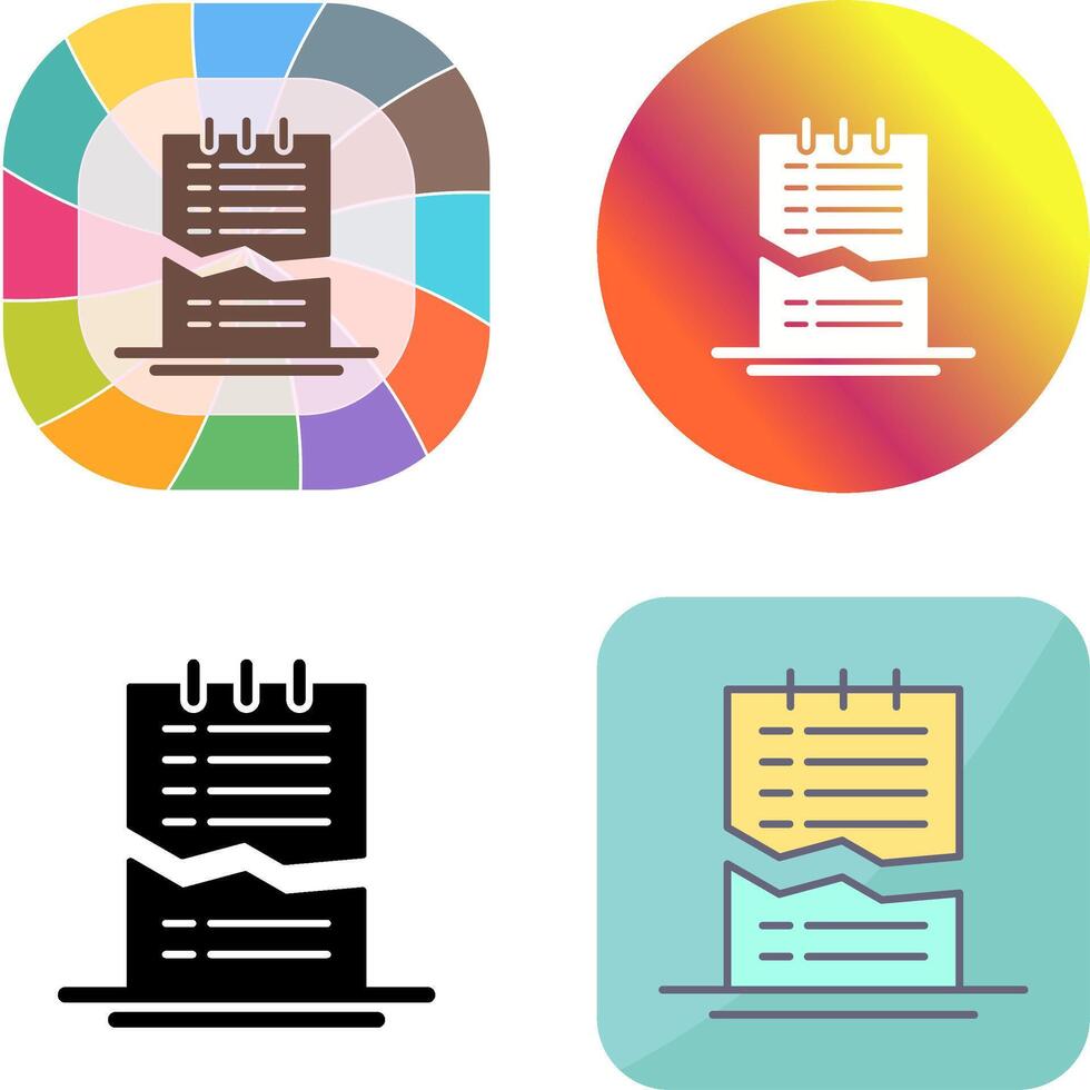 Corrupted List Icon Design vector