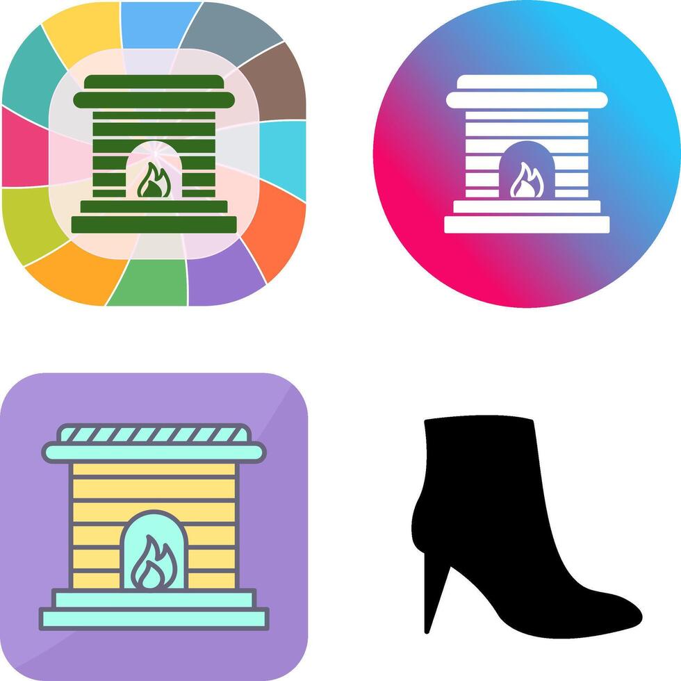 Fireplace Icon Design vector