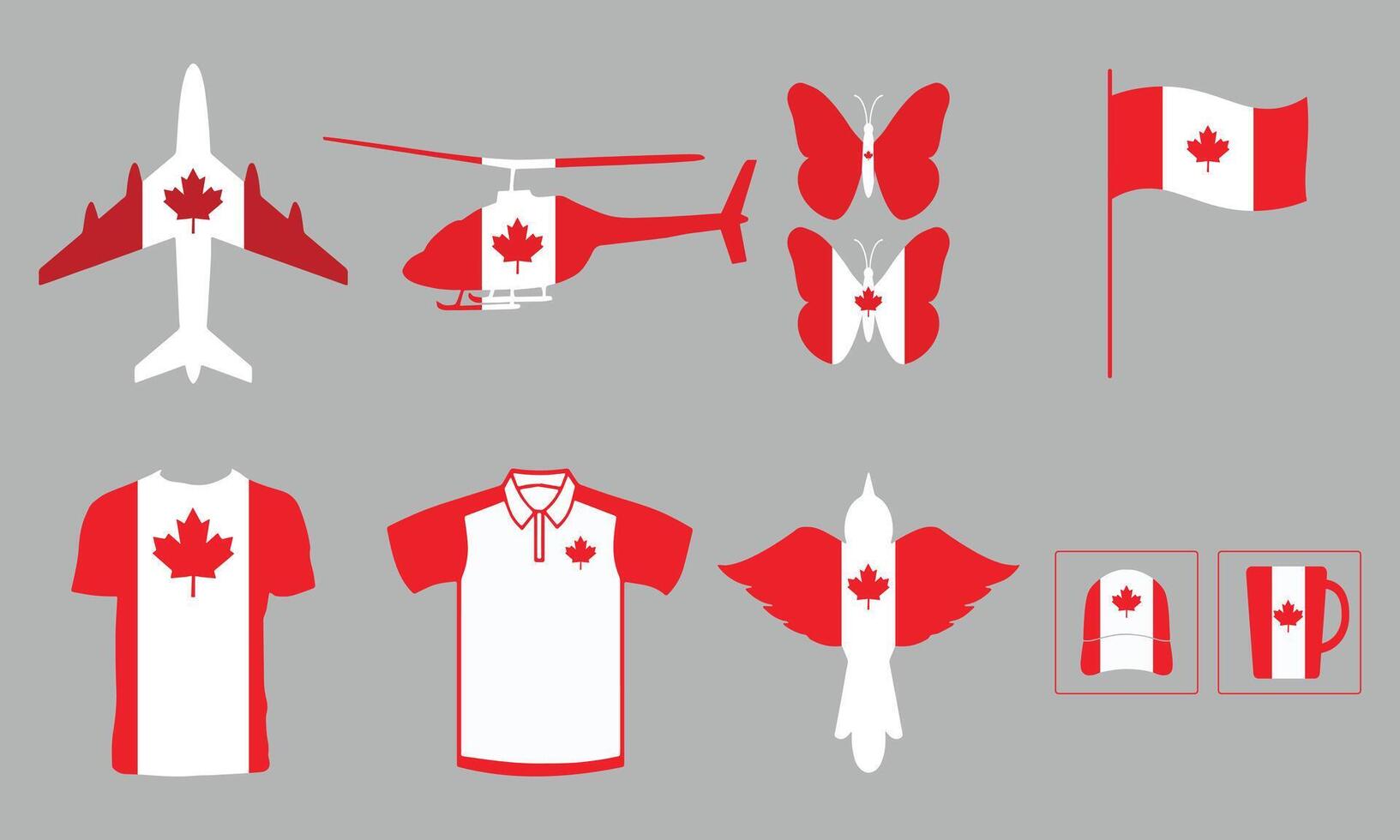 Canadian Flag Collection. vector