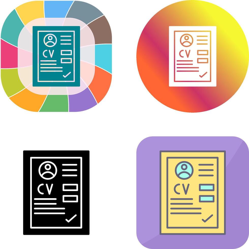 CV Icon Design vector
