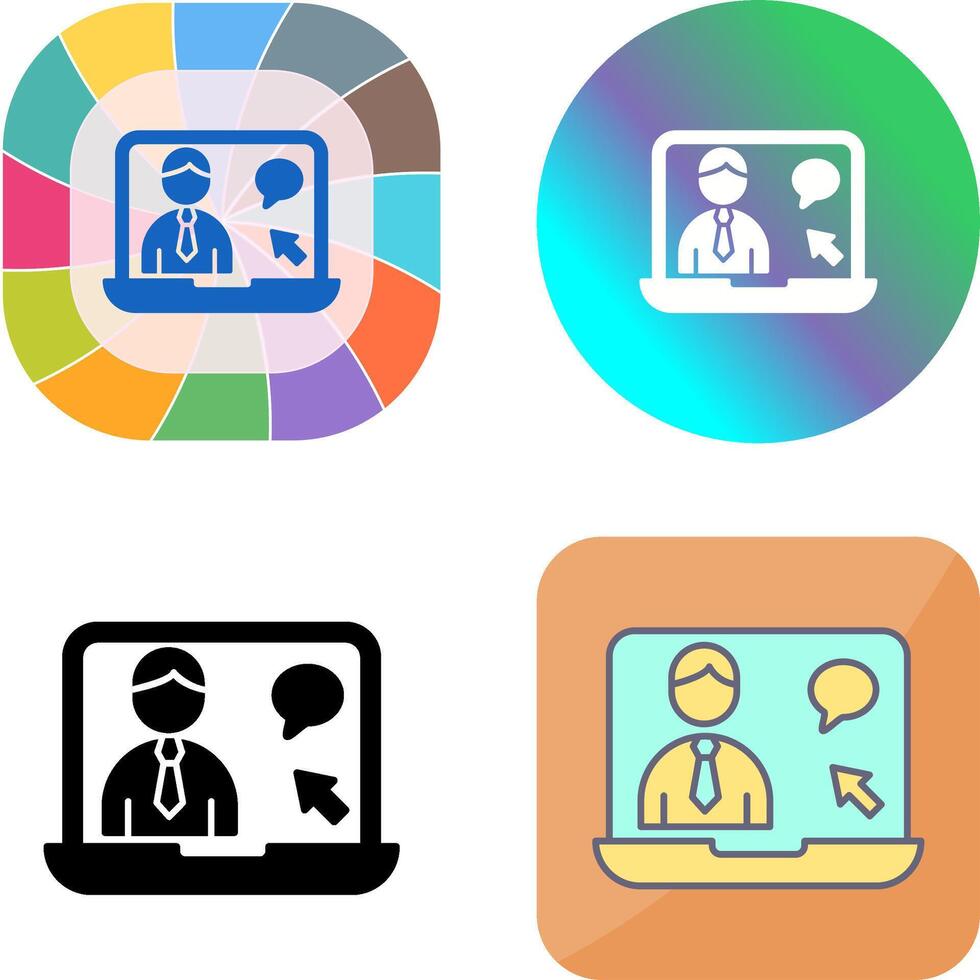 Online Interview Icon Design vector