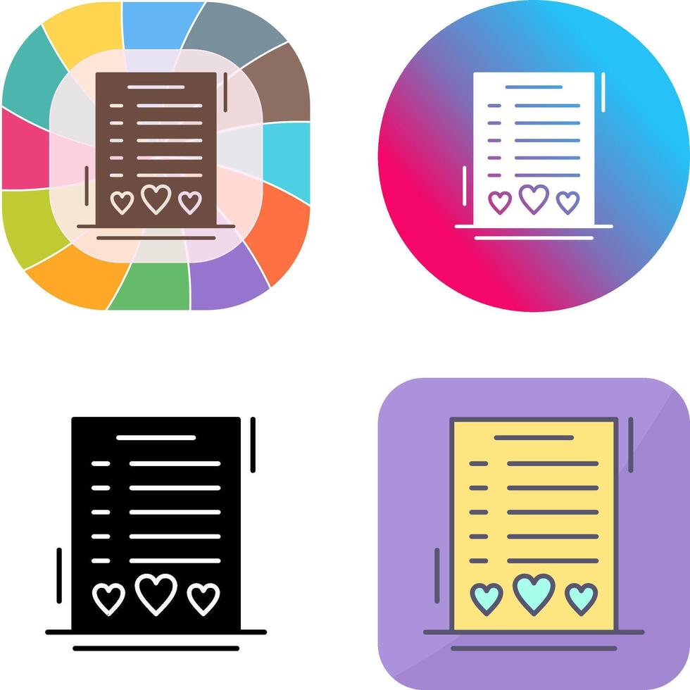 Wishlist Icon Design vector