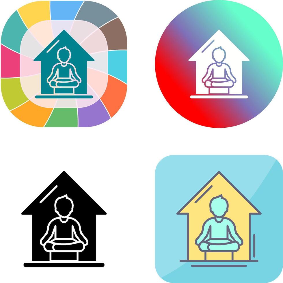 Yoga At home Icon Design vector