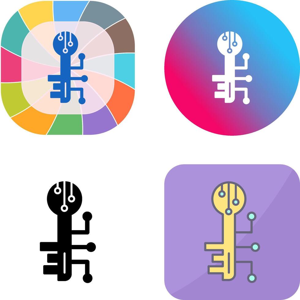 Electronic Key Icon Design vector