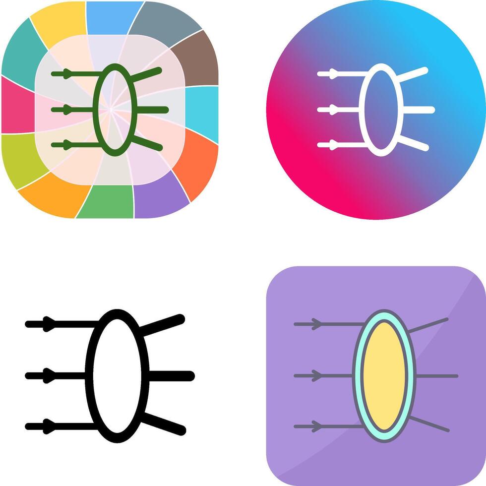 Refraction Icon Design vector