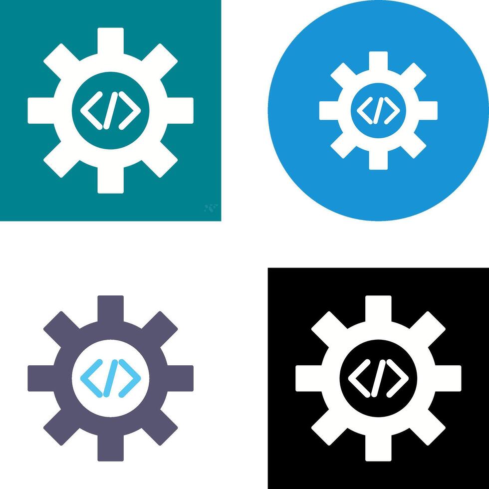 Unique Code Optimization Icon Design vector