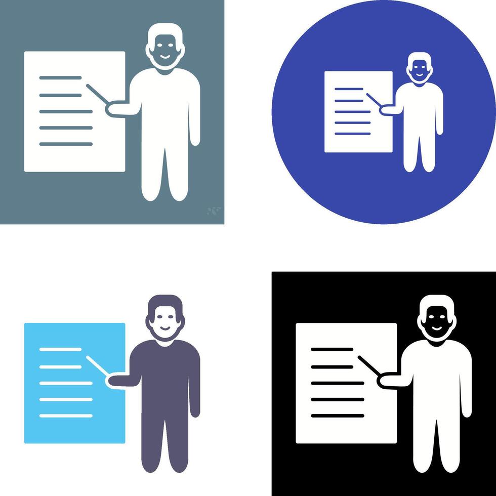 Unique Male Presenter Icon Design vector